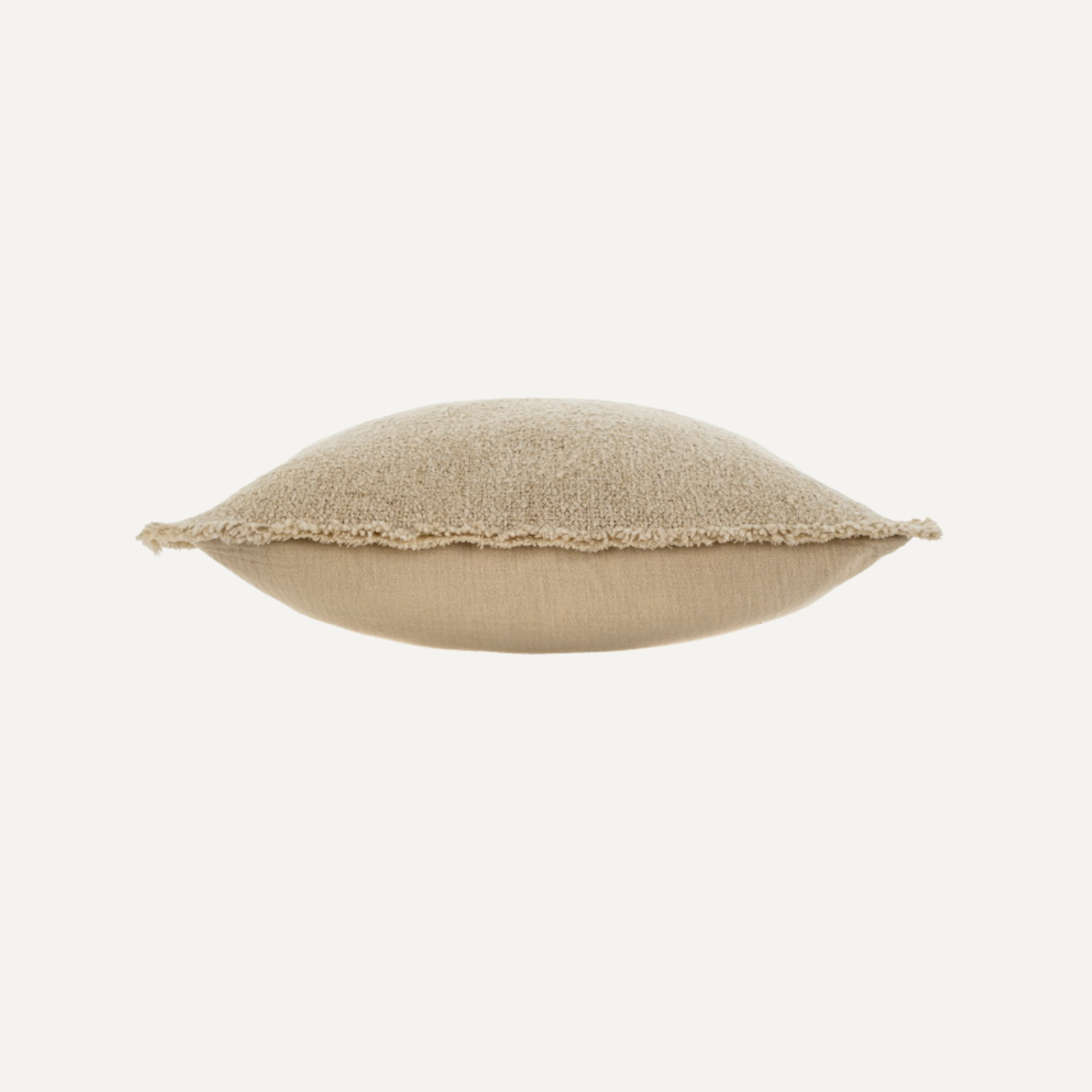 Coussin à frange bouclé - Sable clair - 20_x20_ - 1-0810 (2)