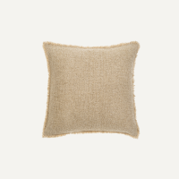 Coussin à frange bouclé - Sable clair - 20_x20_ - 1-0810